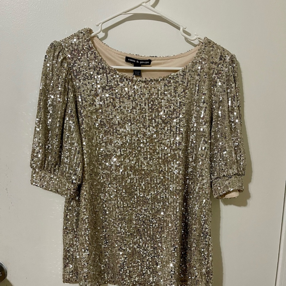Gold Sequin Top